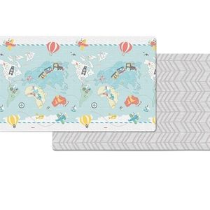 Skip Hop Baby Play Mat, Reversible Foam Floor Mat, 86" x 52", Little Travele